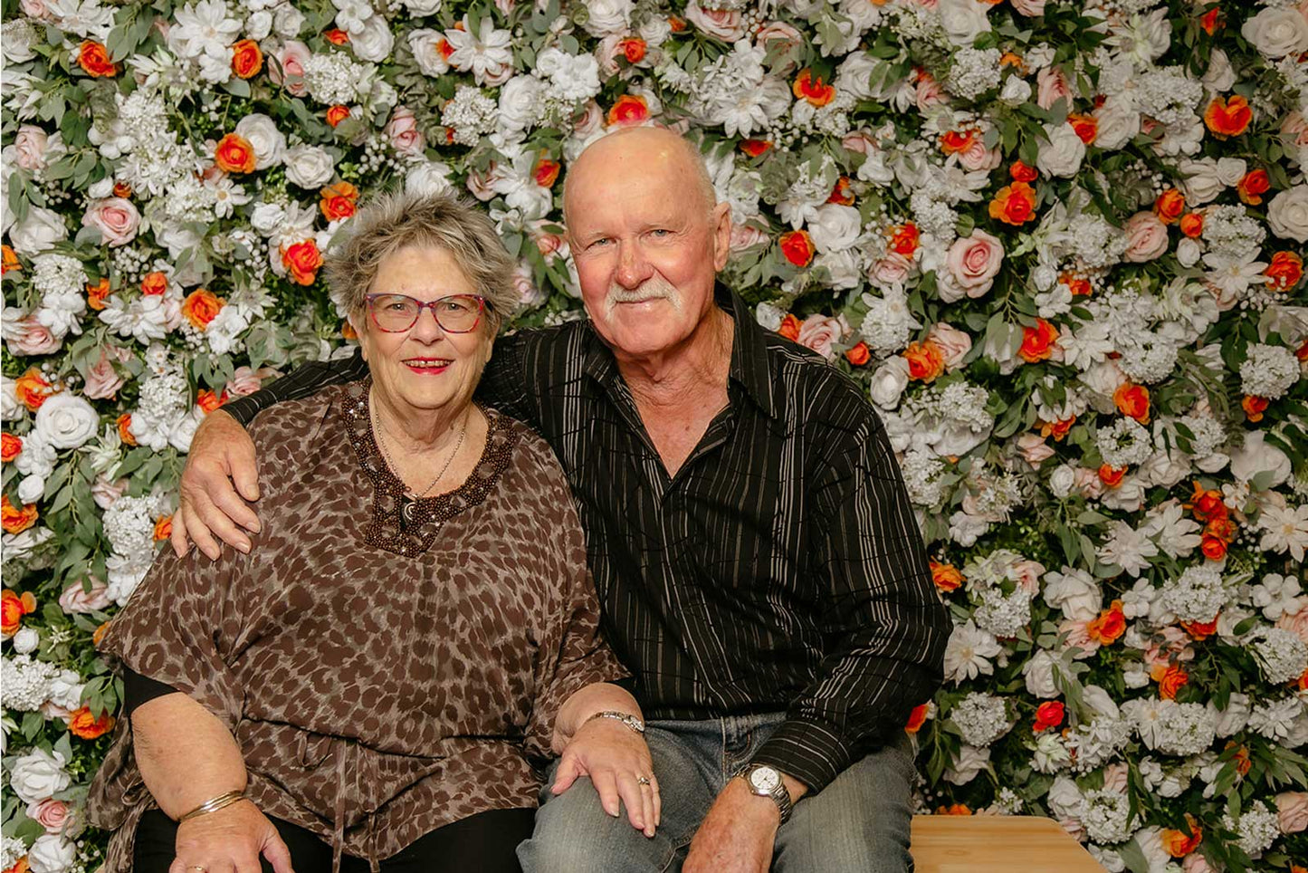 Vibrant floral wall backdrop for parties, events, and photography setups