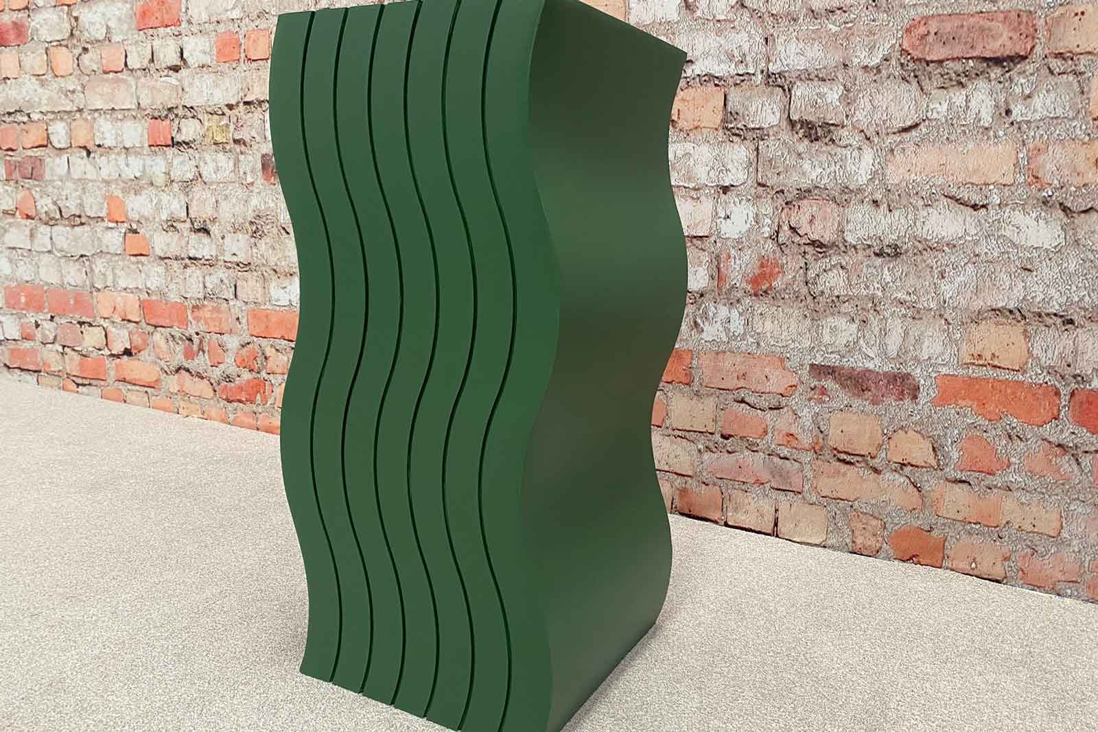 Stylish wavy green plinth hire Auckland for birthdays, weddings, and corporate events