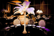Load image into Gallery viewer, Luxury white feather centrepiece styled for a wedding reception table setting
