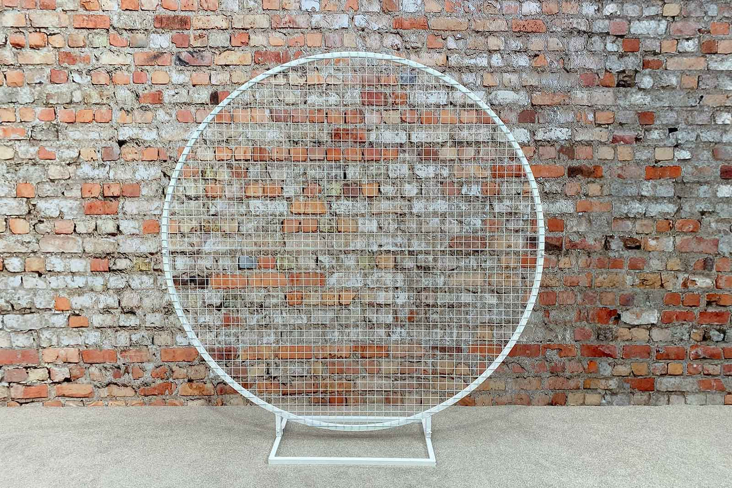 White mesh circle backdrop for parties or event décor