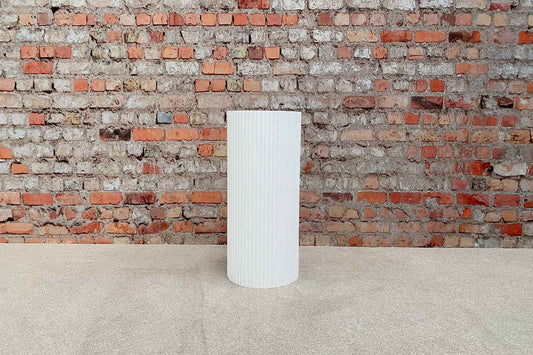 White ribbed plinth hire Auckland for modern event styling
