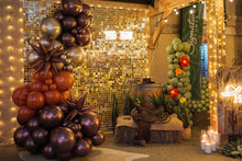 Load image into Gallery viewer, White shimmer wall backdrop styled for a Western-themed party setup
