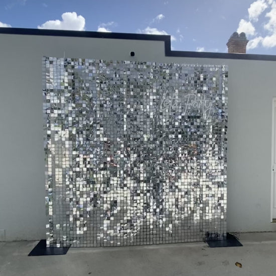 Elegant silver shimmer wall hire for corporate functions and gala dinners
