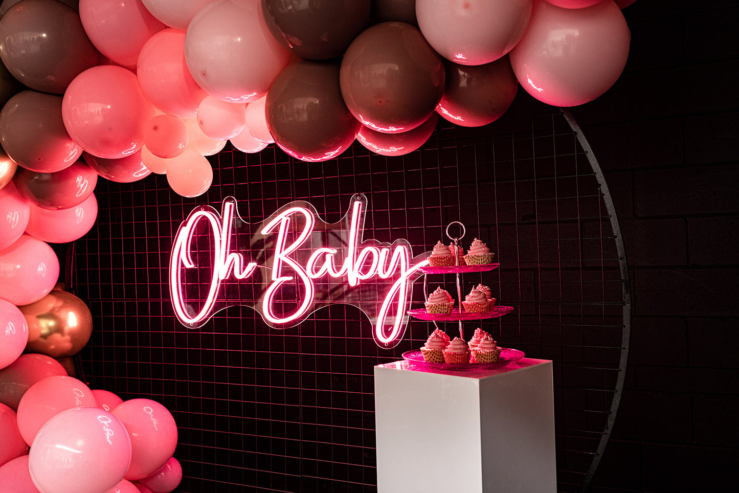 "Oh Baby" Pink Neon Sign