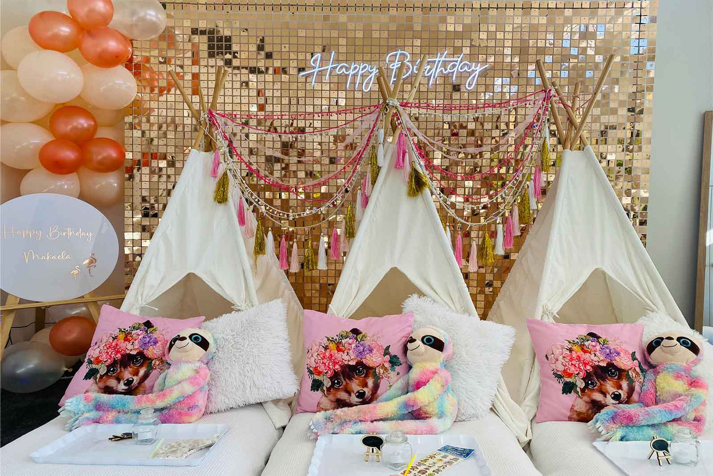 Shimmer Wall Rose Gold Birthday