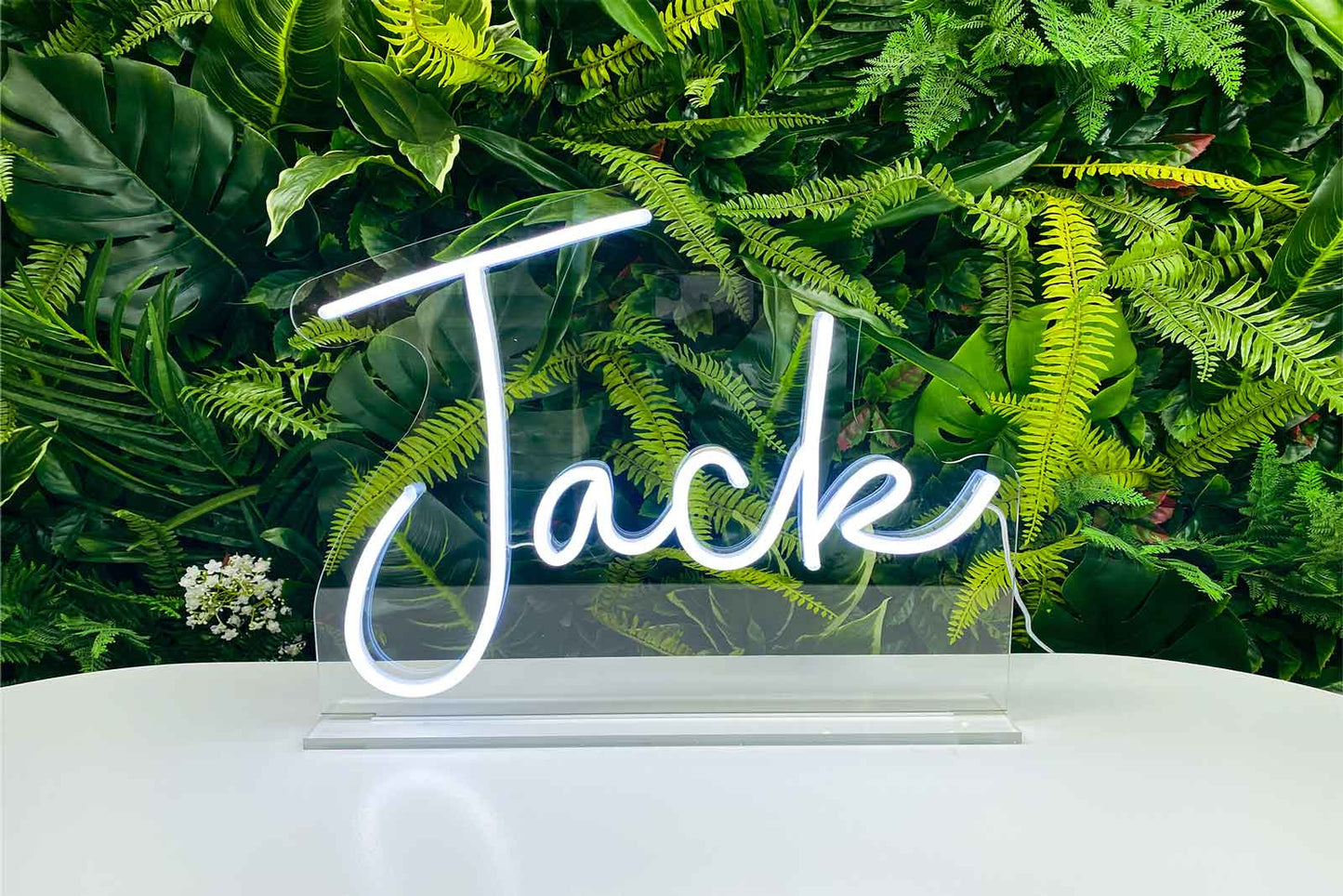 Tropical themed wall backdrop for wedding or party event styling hire