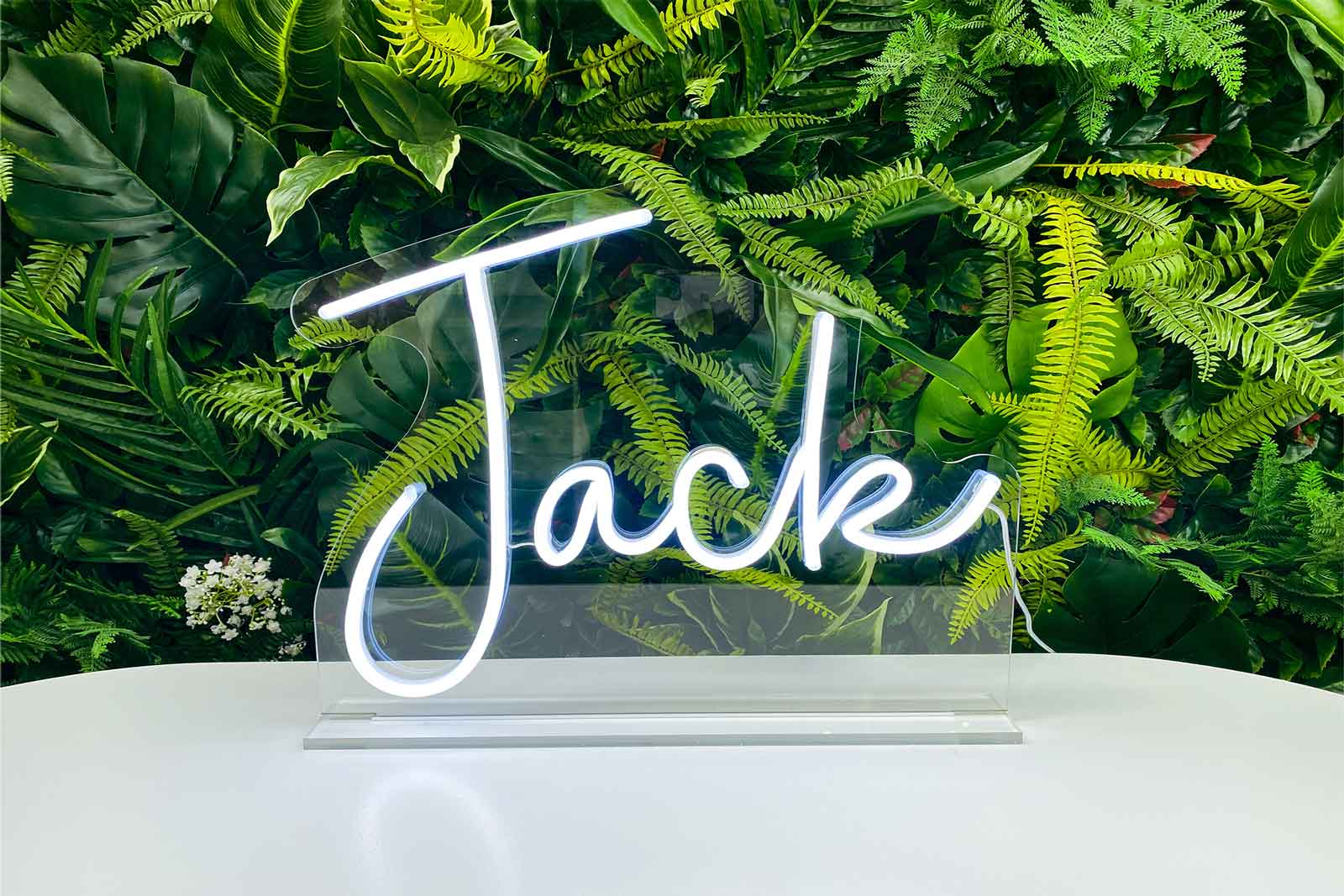 Tropical themed wall backdrop for wedding or party event styling hire