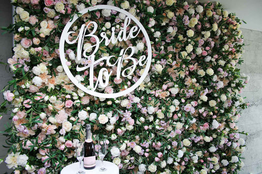 Bride to Be wooden sign in white for bridal showers or bachelorette parties