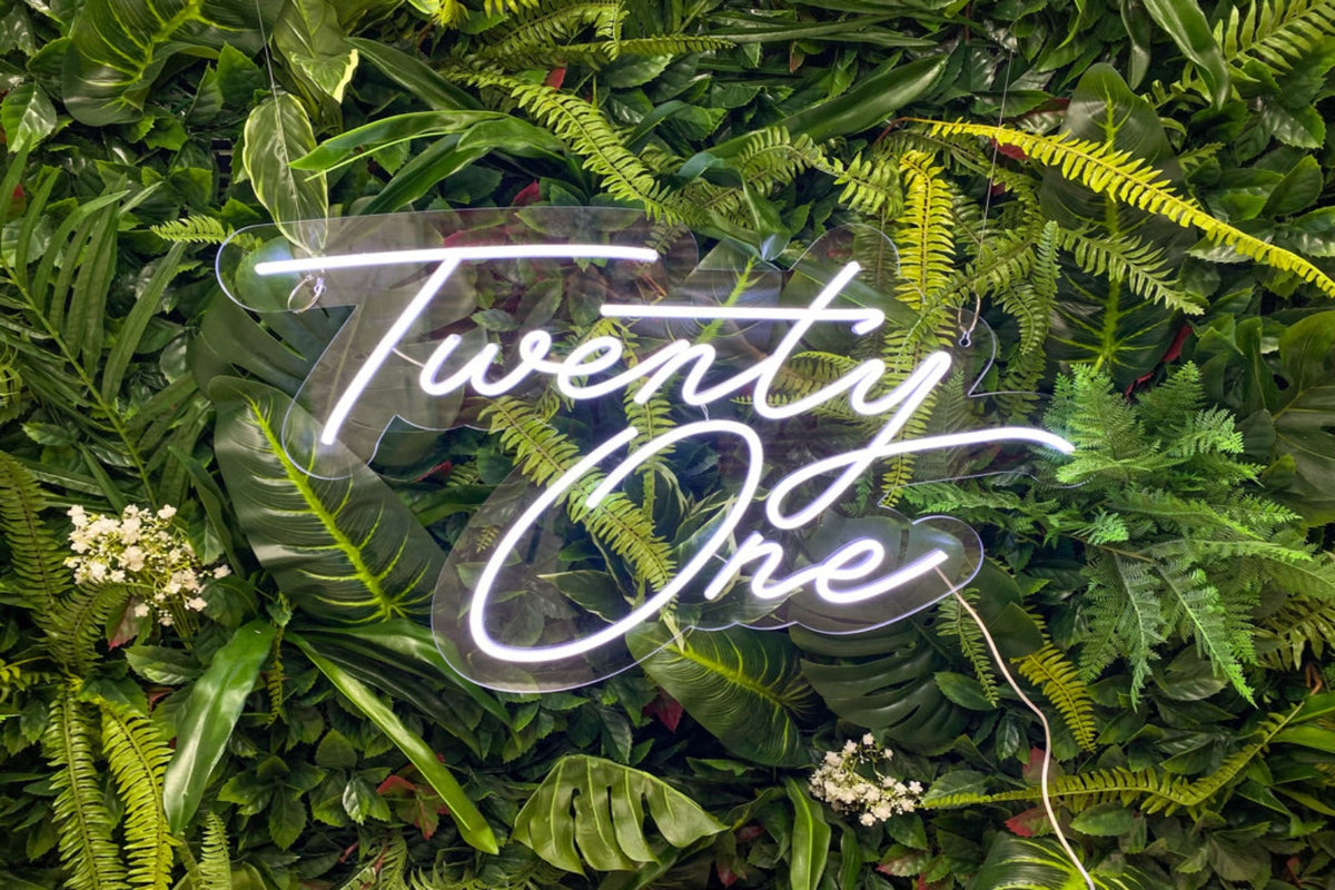 Twenty One Neon Sign Hire Auckland | 21st Birthday Decorations NZ – Mad ...