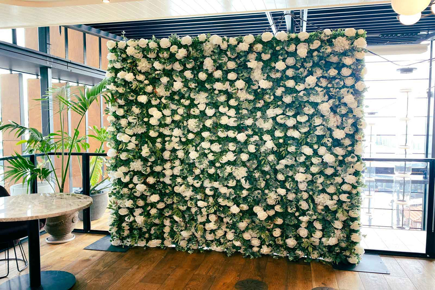 Romantic floral wall for weddings, perfect for guest photos and bridal portraits