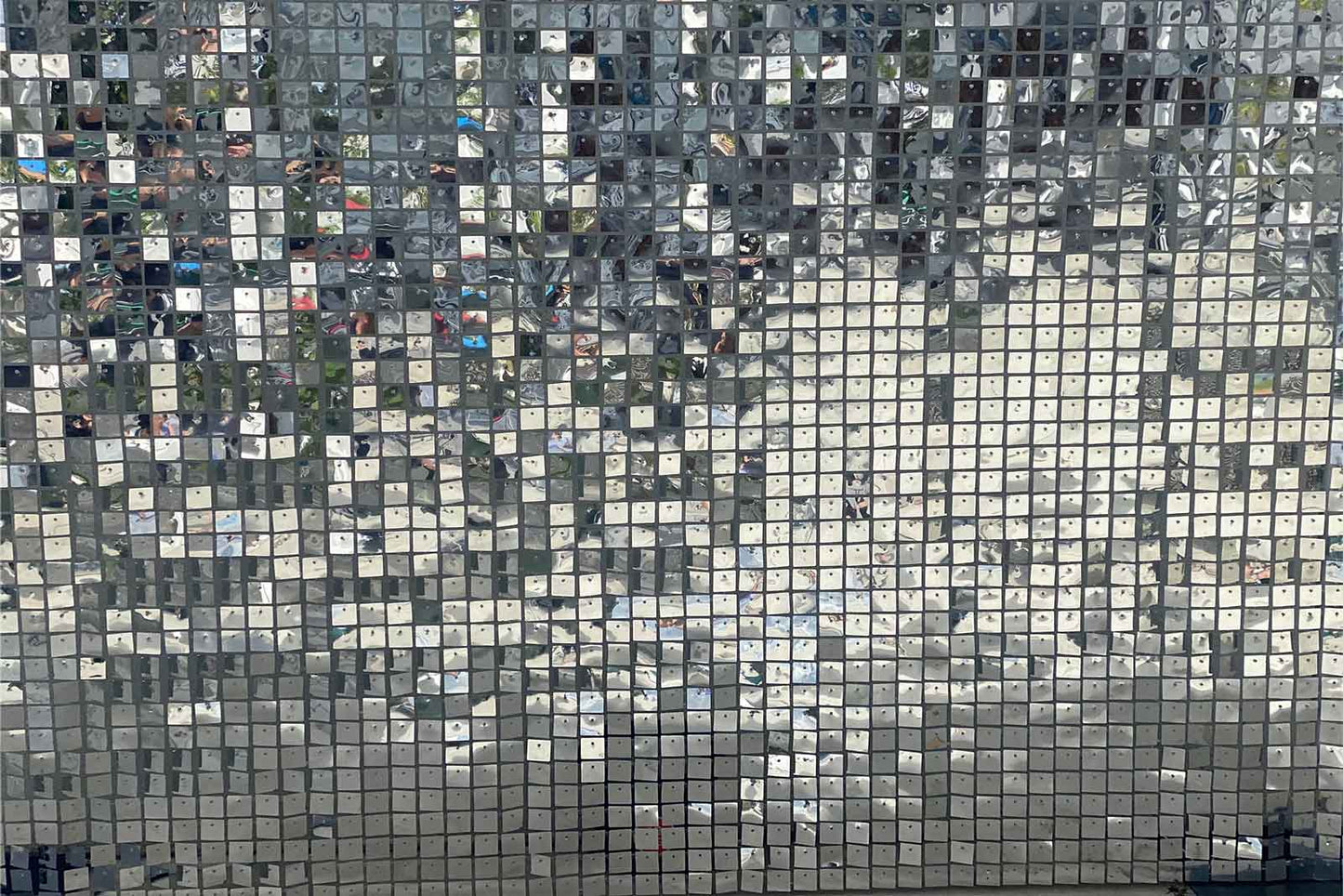 Silver shimmer wall backdrop for corporate branding and professional photo areas